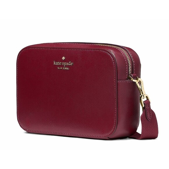 New Kate Spade Madison Mini Camera Bag Saffiano Leather Blackberry - Picture 3 of 5